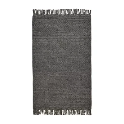 Weave & Wander Lavinda Geometric Flatweave Indoor Rectangle Area Rugs In Black