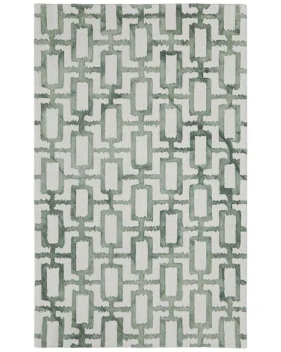 Weave & Wander Marengo Modern Geometric Wool Area Rug In White