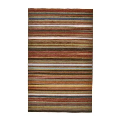 Weave & Wander Naida Stripe Flatweave Reversible Indoor Rectangle Area Rugs In Multi