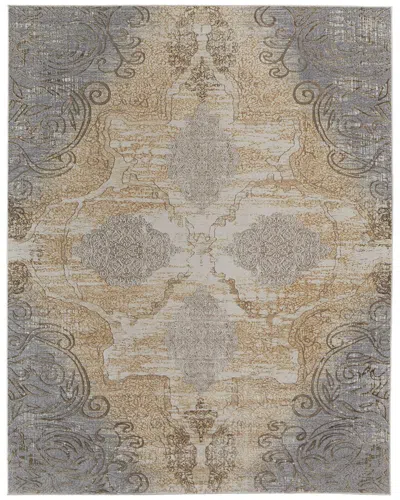 Weave & Wander Neoma Traditional Medallion Viscose & Polyester Accent Rug In Gray