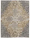 Weave & Wander Neoma Traditional Medallion Viscose & Polyester Accent Rug In Silver