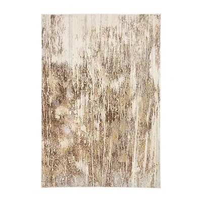 Weave & Wander Parker Abstract Machine Made Indoor Rectangle Accent Rugs In White