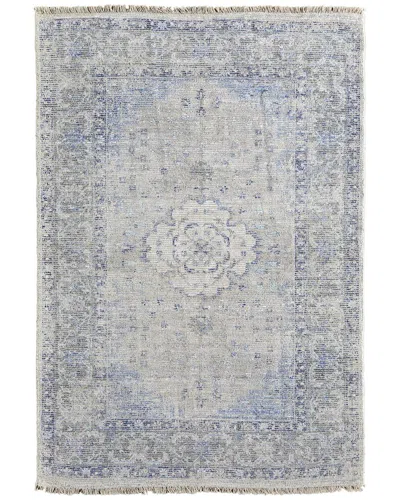 Weave & Wander Ramey Transitional Medallion Wool & Viscose Area Rug In Grey