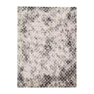 Weave & Wander Roundveda Abstract Indoor Round Area Rug In Gray