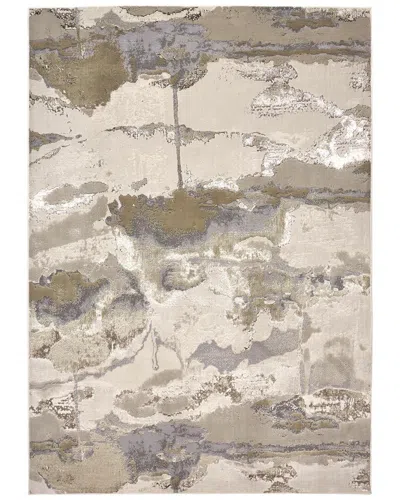 Weave & Wander Tripoli Modern Watercolor Polyester & Polypropylene Accent Rug In Gray