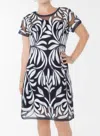 Weavz Embroidered Short Sleeve Dress In Navy In Blue