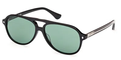 Web Eyewear Web We0368 01n Men's Sunglasses Black Size 59 In Green