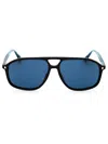 Web Rectangular Acetate Men's Sunglasses In Blue