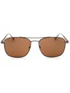 Web Titanium Rectangular Men's Sunglasses In Brown