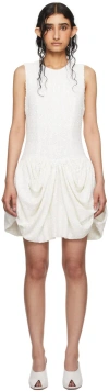 Wed Ssense Exclusive White Bubble Hem Minidress In White Sequin