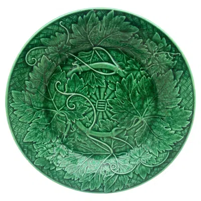Pre-owned Wedgwood 19th Century Green Majolica Leaves Plate