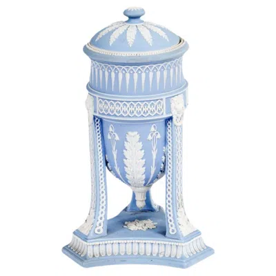 Pre-owned Wedgwood 19th Century  Jasper Vase In Blue