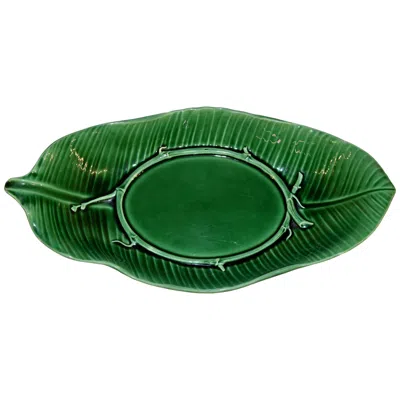 Pre-owned Wedgwood 19th Century  Majolica Dish In Green