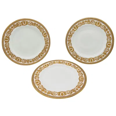 Pre-owned Wedgwood (3) Three  Porcelain 9" Heavily Gilt Decorated Plates Richard Briggs Co. In Sand