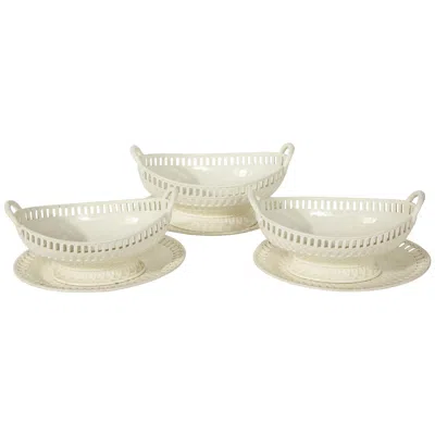 Pre-owned Wedgwood 3  Bowls In Sand