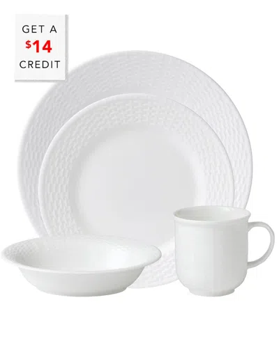 Wedgwood 4pc Nantucket Basket Place Setting Setwith $14 Credit In White