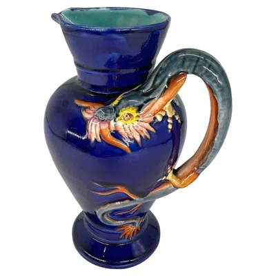 Pre-owned Wedgwood A  Majolica Dragon Jug, Designed By Hughes Protât And Dated 1878 In Purple