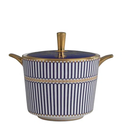 Wedgwood Anthemion Blue Sugar Bowl