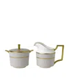 Wedgwood Anthemion Grey Cream Jug And Sugar Bowl In Grey