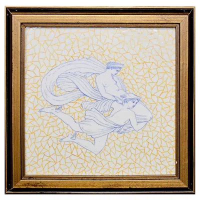 Pre-owned Wedgwood Antique Josiah  & Sons Etruria Tile, Mercury And Venus, C. 1880 In Sand