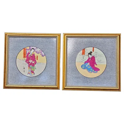 Pre-owned Wedgwood Antique  & Sons Etruria, Japanese Subject Tiles, C. 1875 In Gray