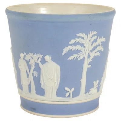 Pre-owned Wedgwood Antique  Light Blue Jasperware Beaker Or Tumbler