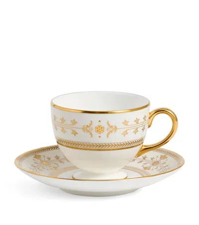 Wedgwood Bone China Bacchus Teacup And Saucer In Gold