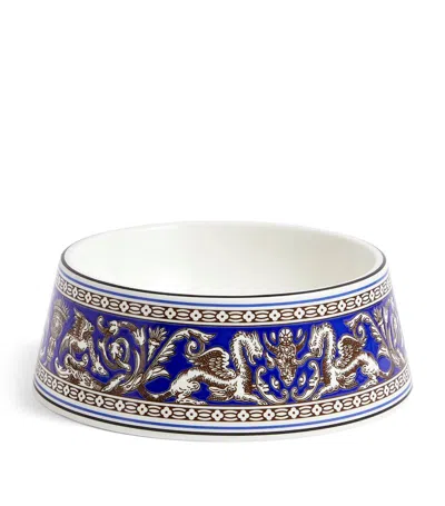 Wedgwood Bone China Florentine Pet Bowl (17cm) In Blue