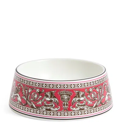 Wedgwood Bone China Florentine Pet Bowl (17cm) In Red