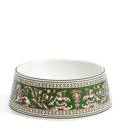Wedgwood Bone China Florentine Pet Bowl In Green