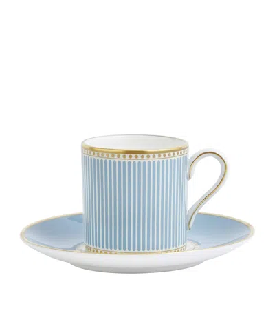 Wedgwood Helia Bone China Coffee Cup And Saucer Set Of Two In Green
