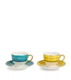 Wedgwood Bone China Teacup And Saucer In Multi