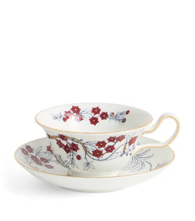 Wedgwood Ceramic Year Of The Ram Teacup And Saucer Set In Red