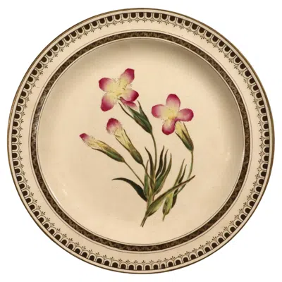 Pre-owned Wedgwood Creamware Plate, Iris Design, Aesthetic Movement, 1862 In Sand