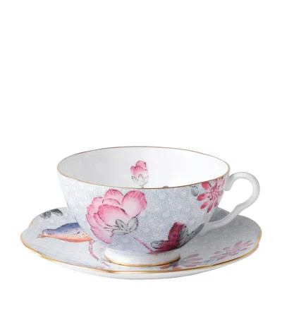 Wedgwood Cuckoo Teacup And Saucer In Blue
