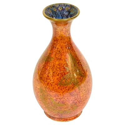 Pre-owned Wedgwood Daisy Makeig-jones For  Butterfly Lustre Vase Z4825, Circa 1920 In Orange