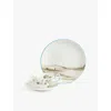Wedgwood Darwin Voyage Of The Beagle Patagonia Teacup, Saucer And Plate 3-piece Bone-china Set