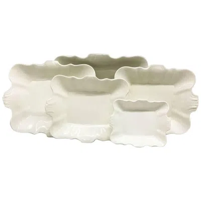 Pre-owned Wedgwood English 18th Century Cream Ware  Nesting Serving Dishes In White