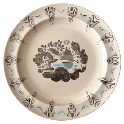 Pre-owned Wedgwood Eric Ravilious Travel Dinner Plate Sailing Boat  In Sand