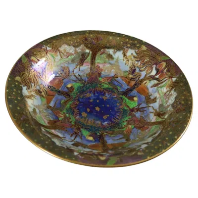 Pre-owned Wedgwood Fairyland Lustre Jumping Faun Lily Tray In Brown