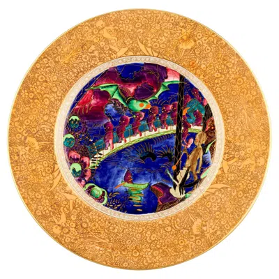 Pre-owned Wedgwood Fairyland Lustre Plate In Orange