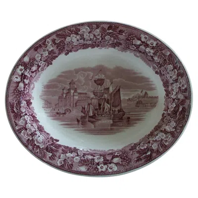 Pre-owned Wedgwood , 'ferrara', Antique Red Transfer Decorated Bowl, U.k, Circa 1901