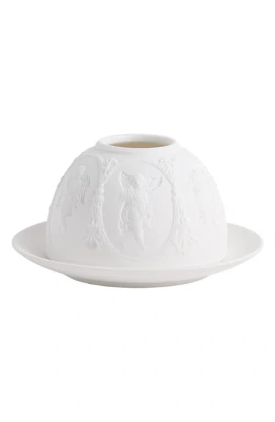 Wedgwood Festive Cherub Lithophane Vase & Plate Set In White