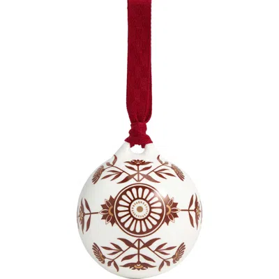 Wedgwood Festive Red Splendor No. 1 22k Gold Accent Bone China Ornament In Multi