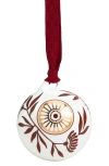 Wedgwood Festive Red Splendor No. 2 22k Gold Accent Bone China Ornament In Multi