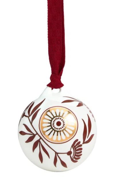 Wedgwood Festive Red Splendor No. 2 22k Gold Accent Bone China Ornament In Multi