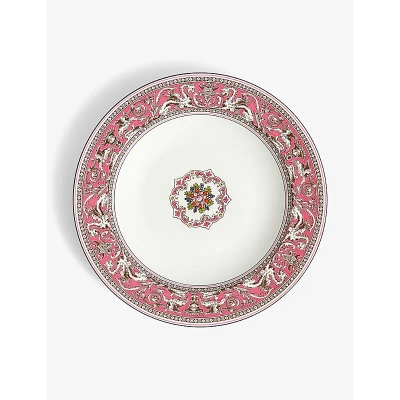 Wedgwood Florentine Fuchsia Bone-china Rim Soup Bowl 22.8cm In White