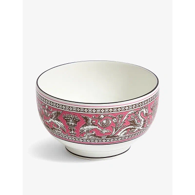 Wedgwood Florentine Fuchsia Bone-chine Rice Bowl 10.5cm In Pink