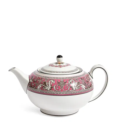 Wedgwood Florentine Fuchsia Bone-china Teapot 800ml In Pink