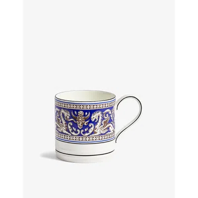 Wedgwood Florentine Marine Bone-china Mug 8.9cm In Blue